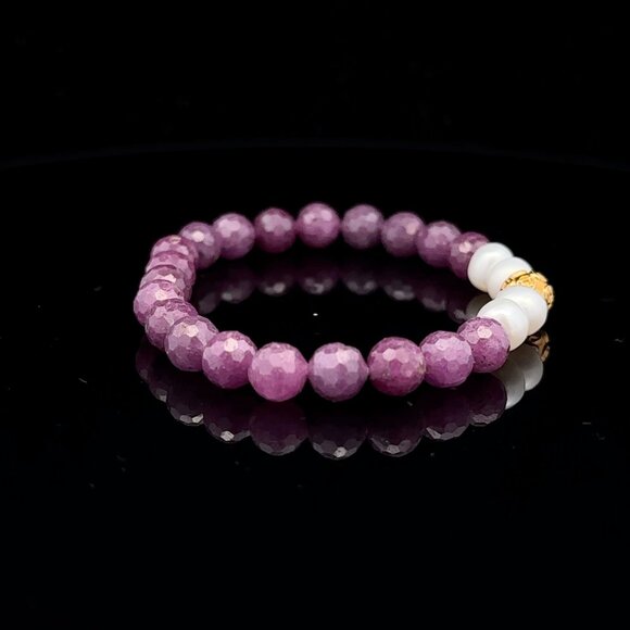 18K Gold Money Coin Ball Gemstones Birthstones Pearl Ruby Faceted 6mm - Picture 3 of 11